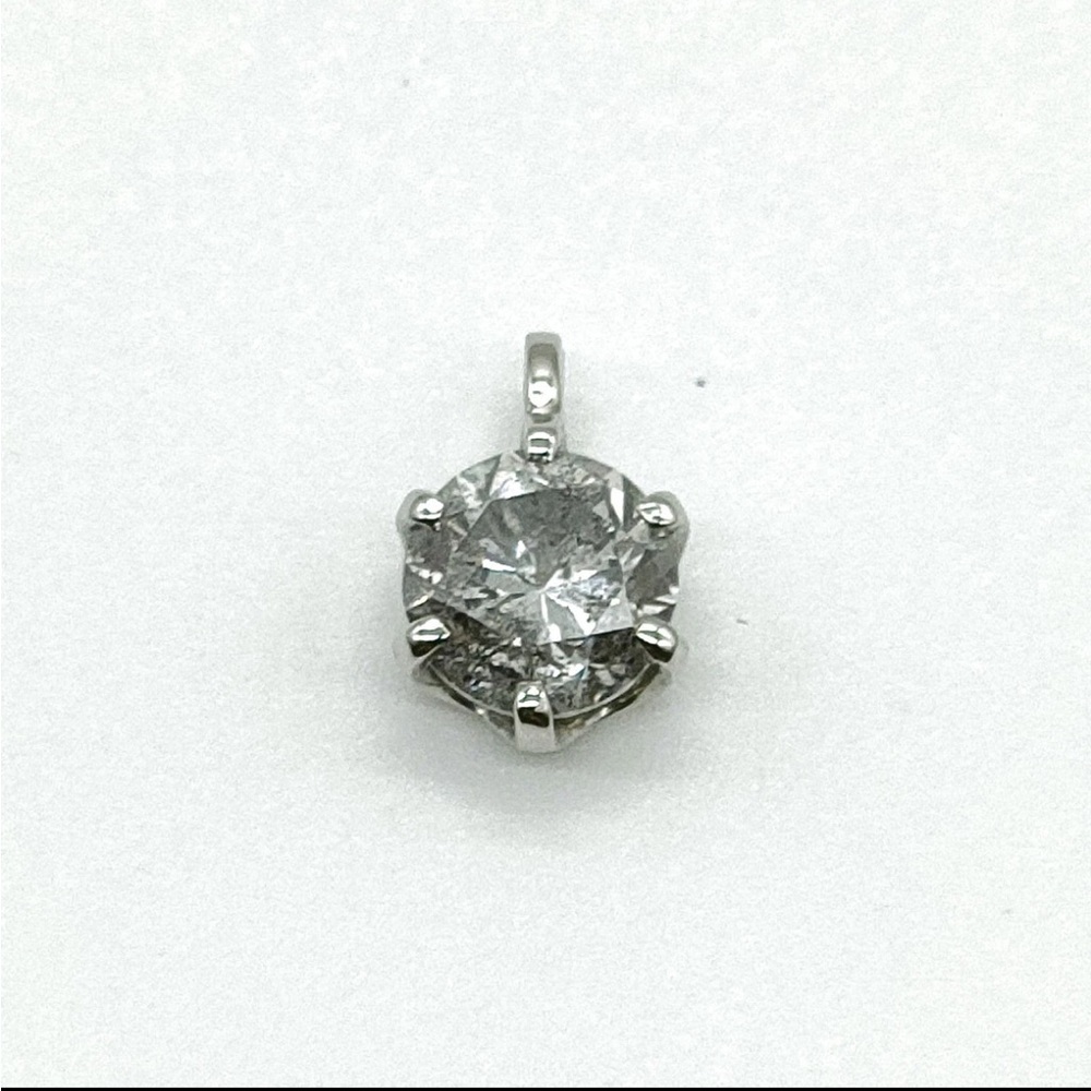 1.015ct Natural Diamond Round Cut solid 900 Platinum Salt and Pepper Diamond